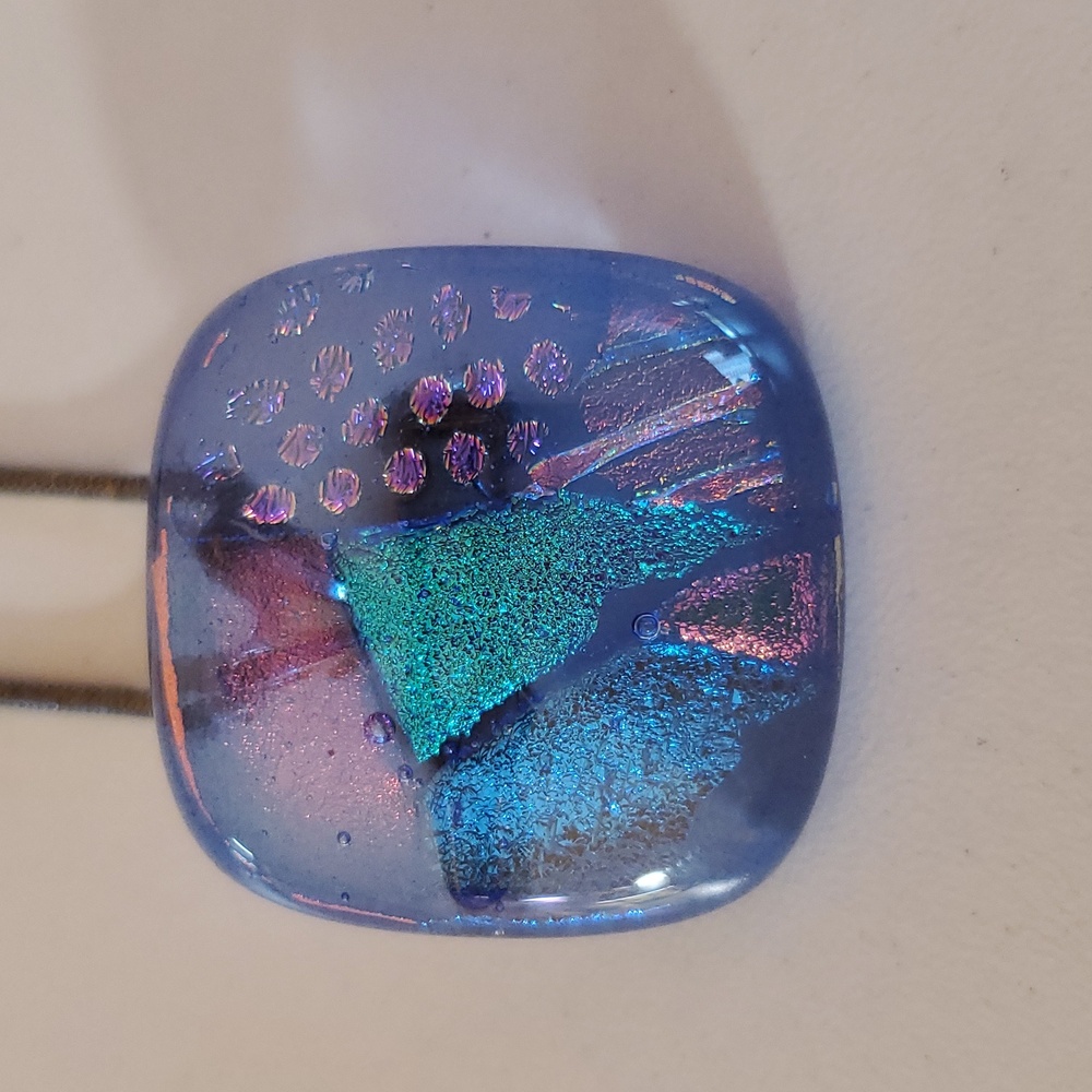 Handmade glass pendant and pin